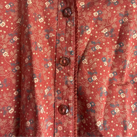 Vintage Valerie Stevens Burnt Orange 3/4 Length Sleeve Button Up Blouse -Size XL - Picture 3 of 7